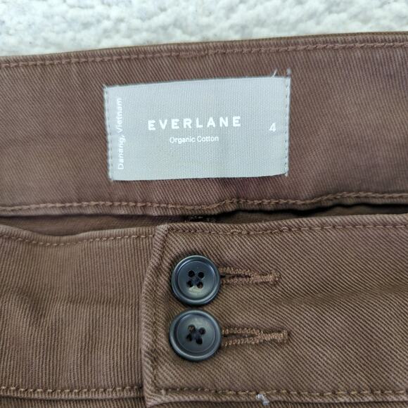 Everlane Brown Utility Kick Flare Pants Cotton Stretch Women 4 Cropped Wide Leg - Picture 7 of 9